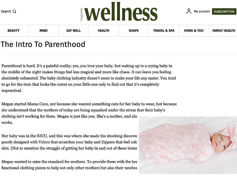 Mama Coco® Featured in Wellness Magazine: Supporting the Transition Into Parenthood