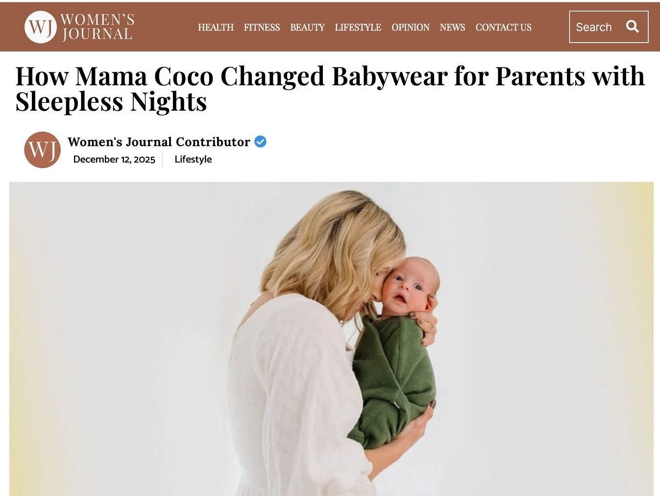 Mama Coco® Featured in Women’s Journal: Changing Babywear for Parents With Sleepless Nights