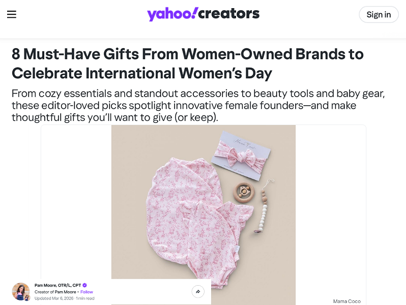 Mama Coco® Featured by Yahoo Creators for International Women’s Day