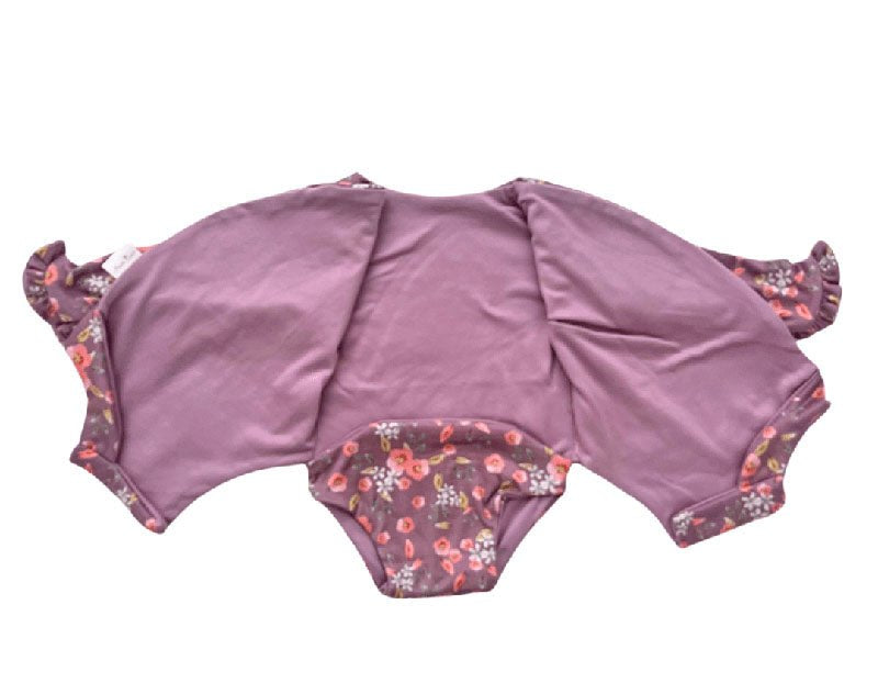 RUFFLE CUFF LONG SLEEVE WINGED BODYSUIT - Mama Coco