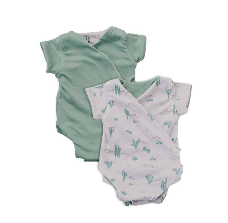 WINGED BODYSUIT - Mama Coco in desert sunsets design in classic brushed fabric.