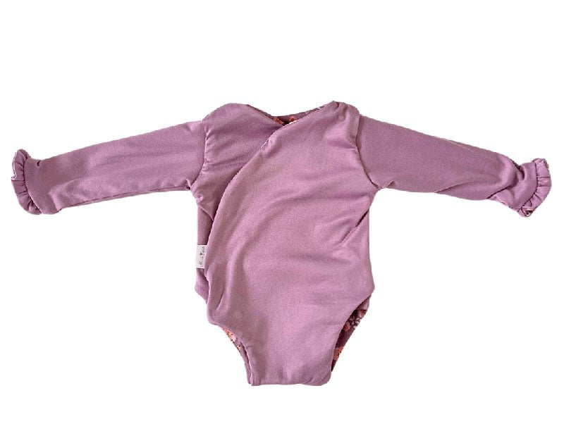 RUFFLE CUFF LONG SLEEVE WINGED BODYSUIT - Mama Coco