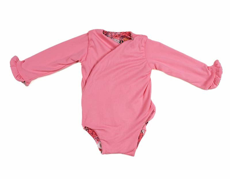 RUFFLE CUFF LONG SLEEVE WINGED BODYSUIT - Mama Coco