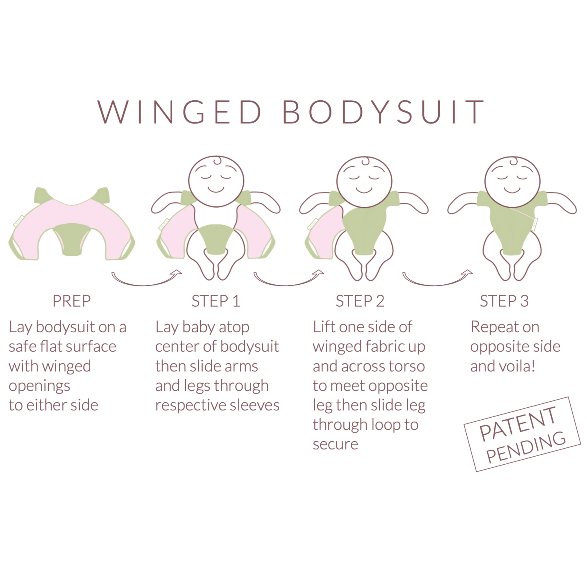 Step-by-step instructions on how to use our winged bodysuit.