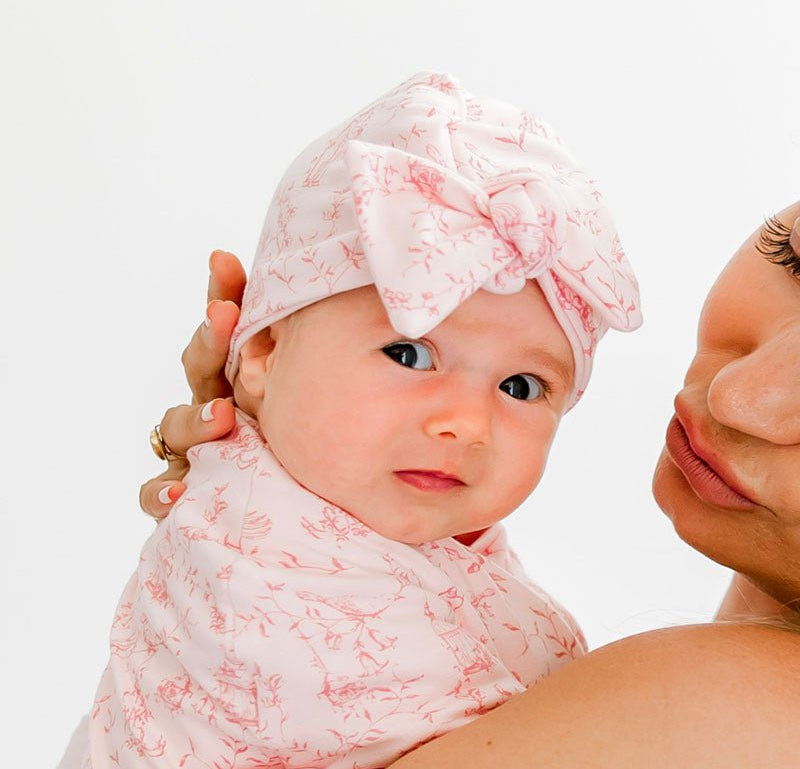 RUCHED BEANIE WITH BOW - Mama Coco