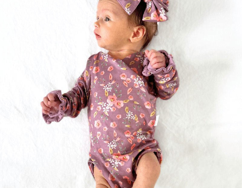 RUFFLE CUFF LONG SLEEVE WINGED BODYSUIT - Mama Coco