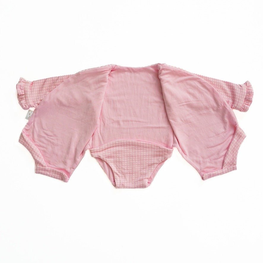 RUFFLE CUFF LONG SLEEVE WINGED BODYSUIT - Mama Coco