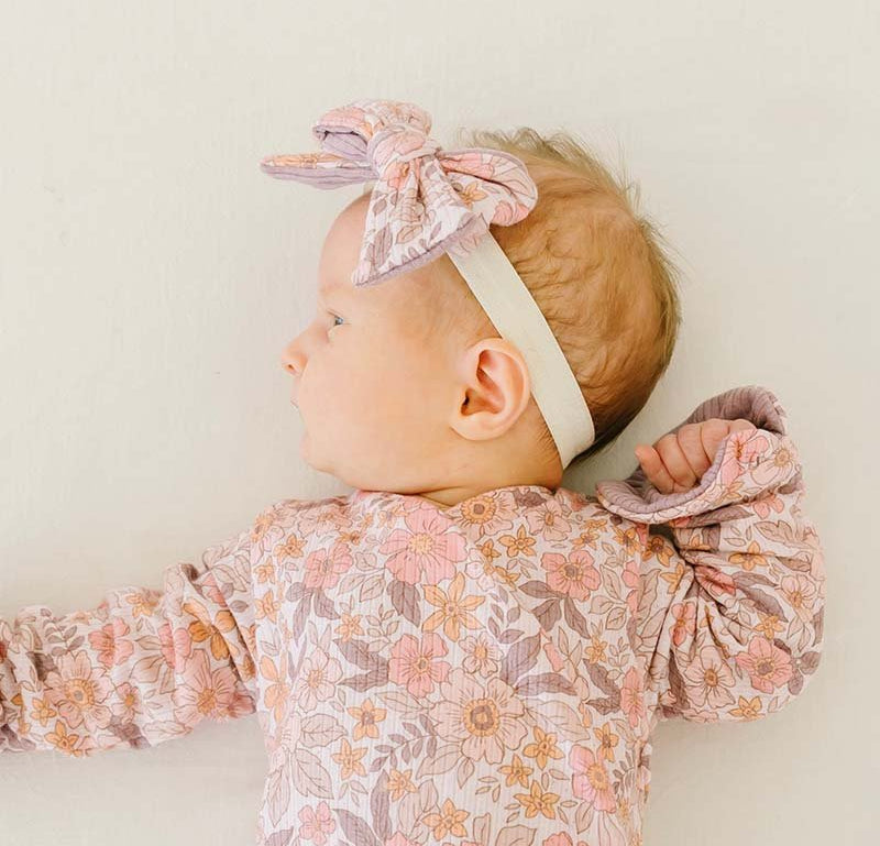 HEADBAND & BOW SET - Mama Coco in brushed viscose fabric styles.