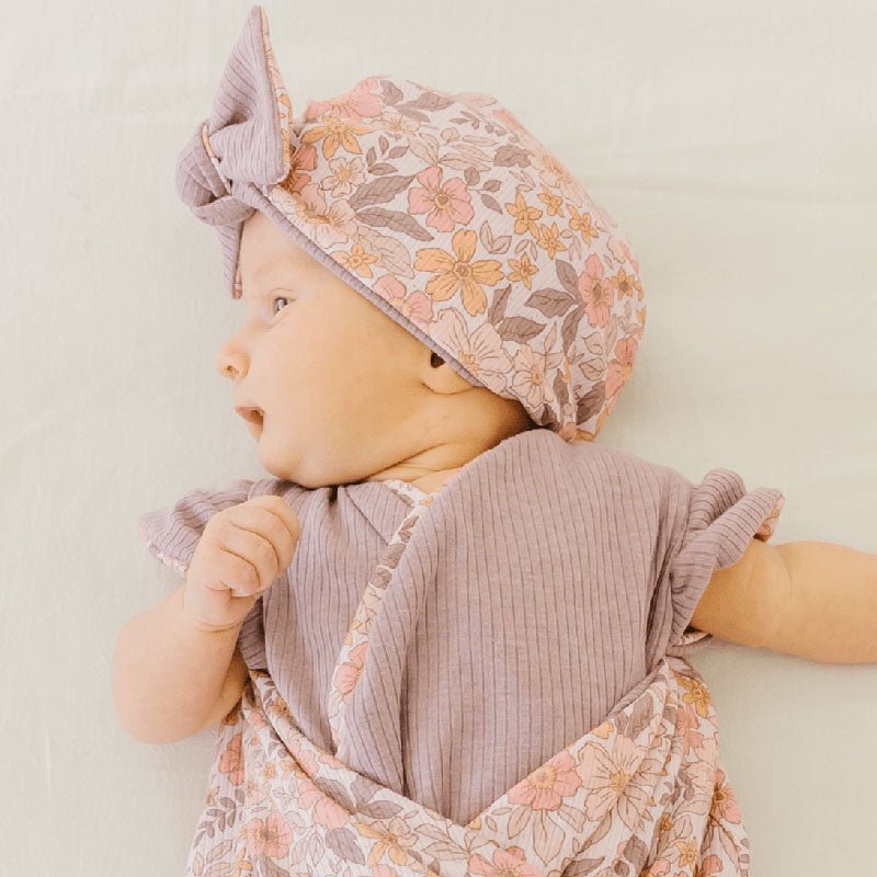 RUCHED BEANIE WITH BOW - Mama Coco