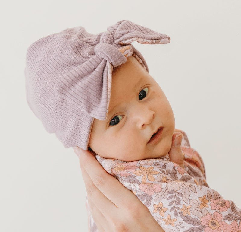 RUCHED BEANIE WITH BOW - Mama Coco