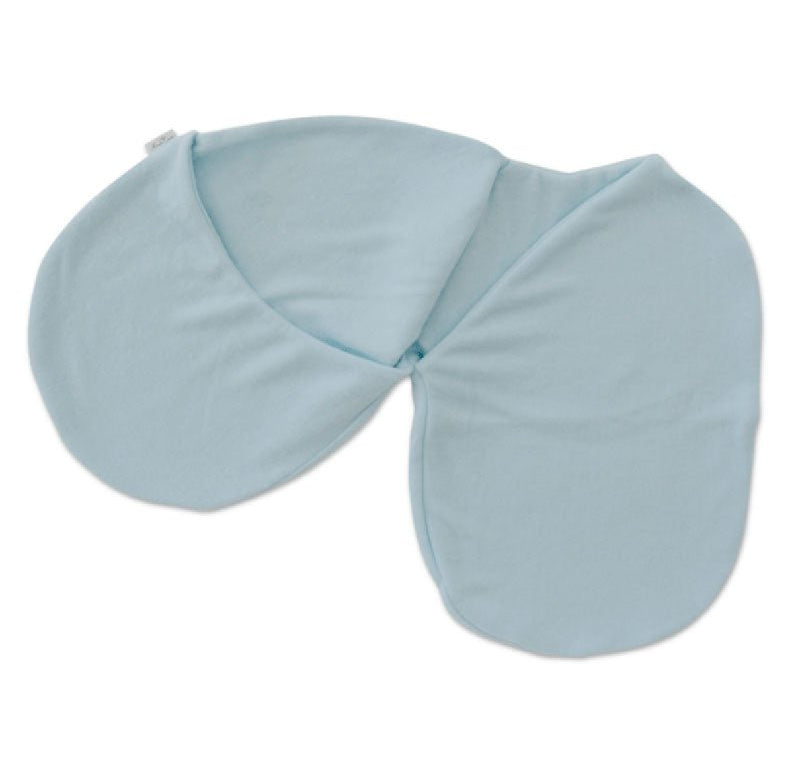 Reversible Baby Cocoon swaddle baby blanket in plush powder blue design in plush dream fabric styles.