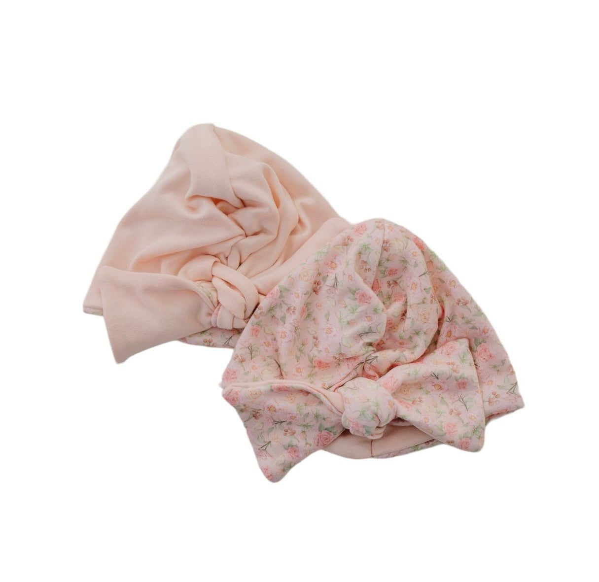 Gentle Dusty Roses classic brushed ruched baby beanie with bow for a sweet everyday outfit.