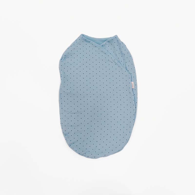 Dotted Blues newborn swaddle blanket crafted from silky modal fabric.