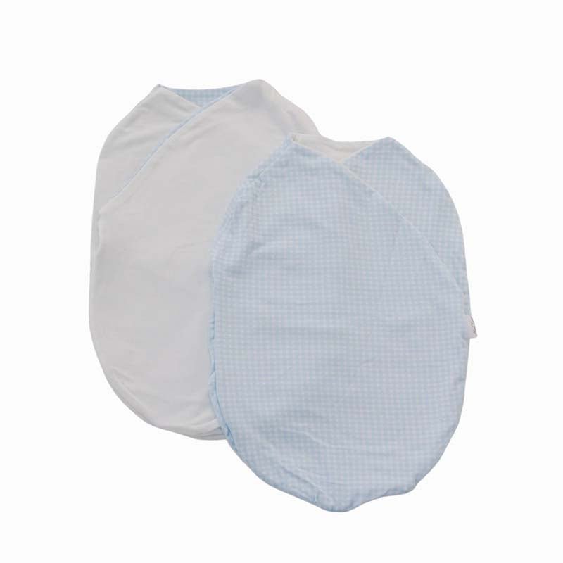 Reversible Baby Blue Gingham Cocoon swaddle blanket in Silky Modal fabric styles for newborn comfort.