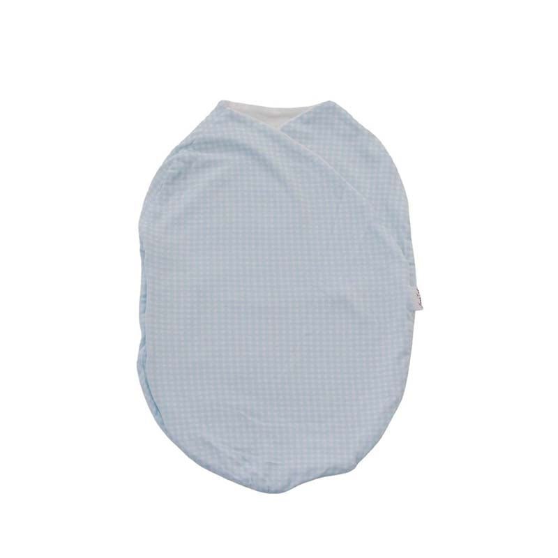 Elegant Baby Blue Gingham Cocoon swaddle newborn blanket in Silky Modal fabric styles.