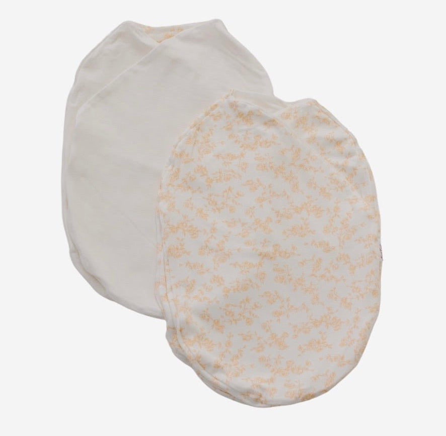 Bitty blooms design baby cocoon swaddle in silky modal fabric.