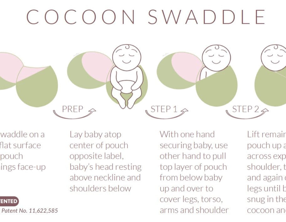 Step-by-step instructions on how to use our baby cocoon swaddle.