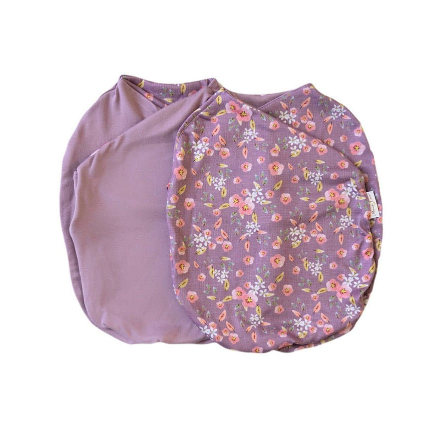 Peachy lilac design baby cocoon swaddle.