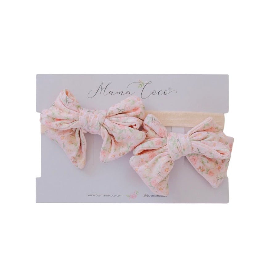 Headband & bow set in dusty roses design.