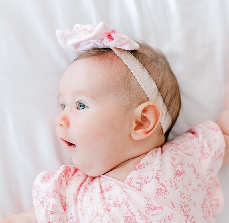 Headband & bow set in whimsical garden design.