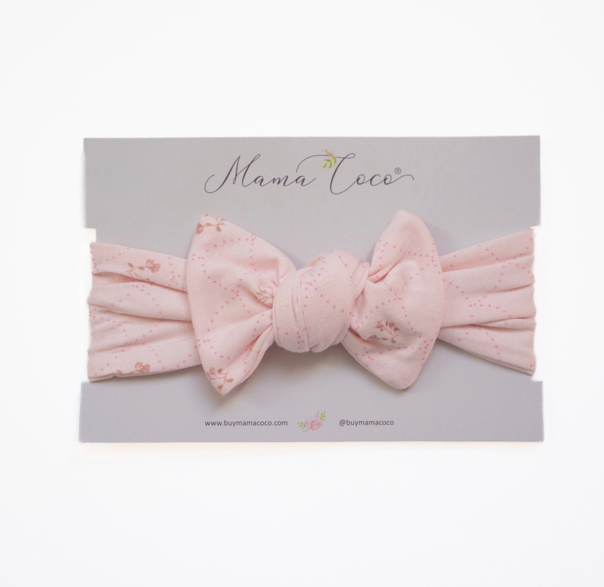 Our bamboo cotton baby headwrap in dainty dots design.