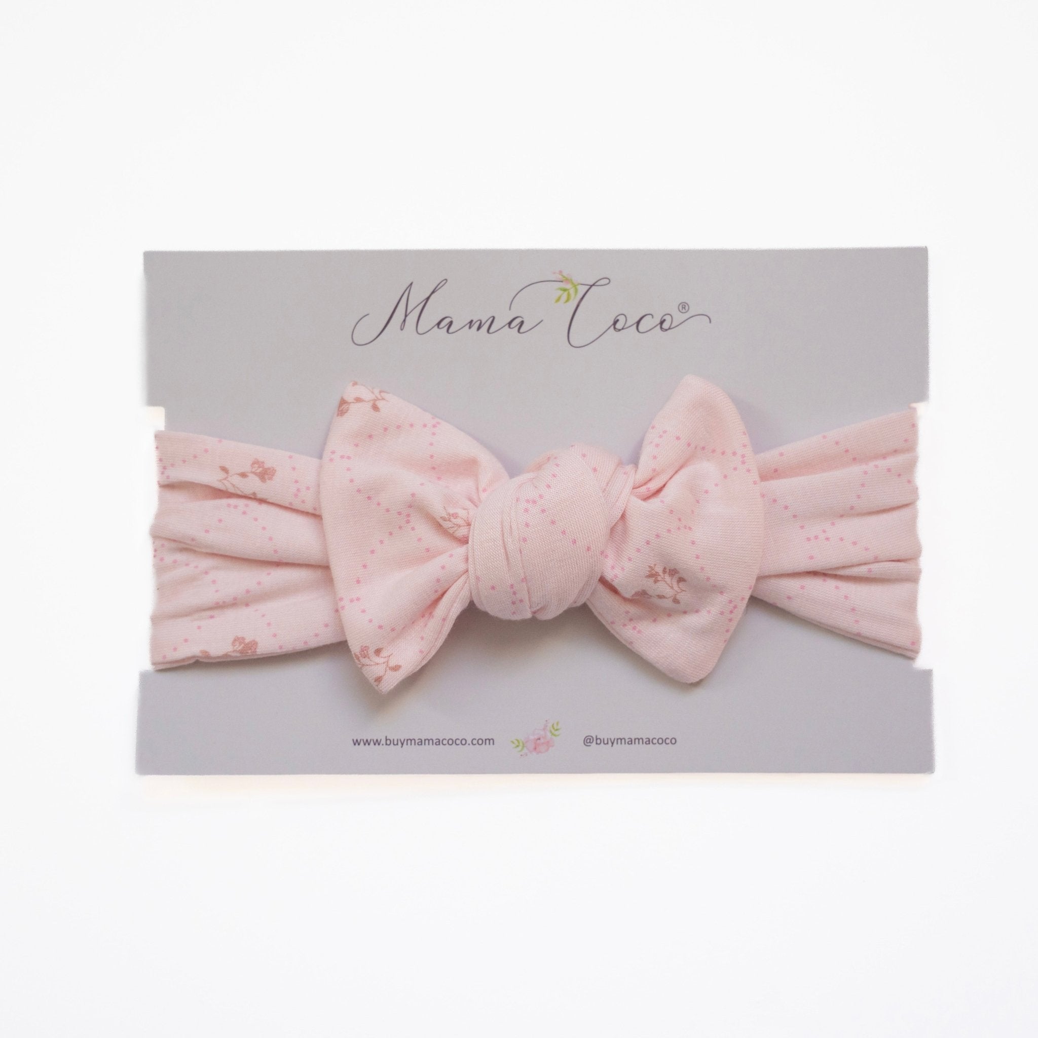 Our bamboo cotton baby headwrap in dainty dots design.