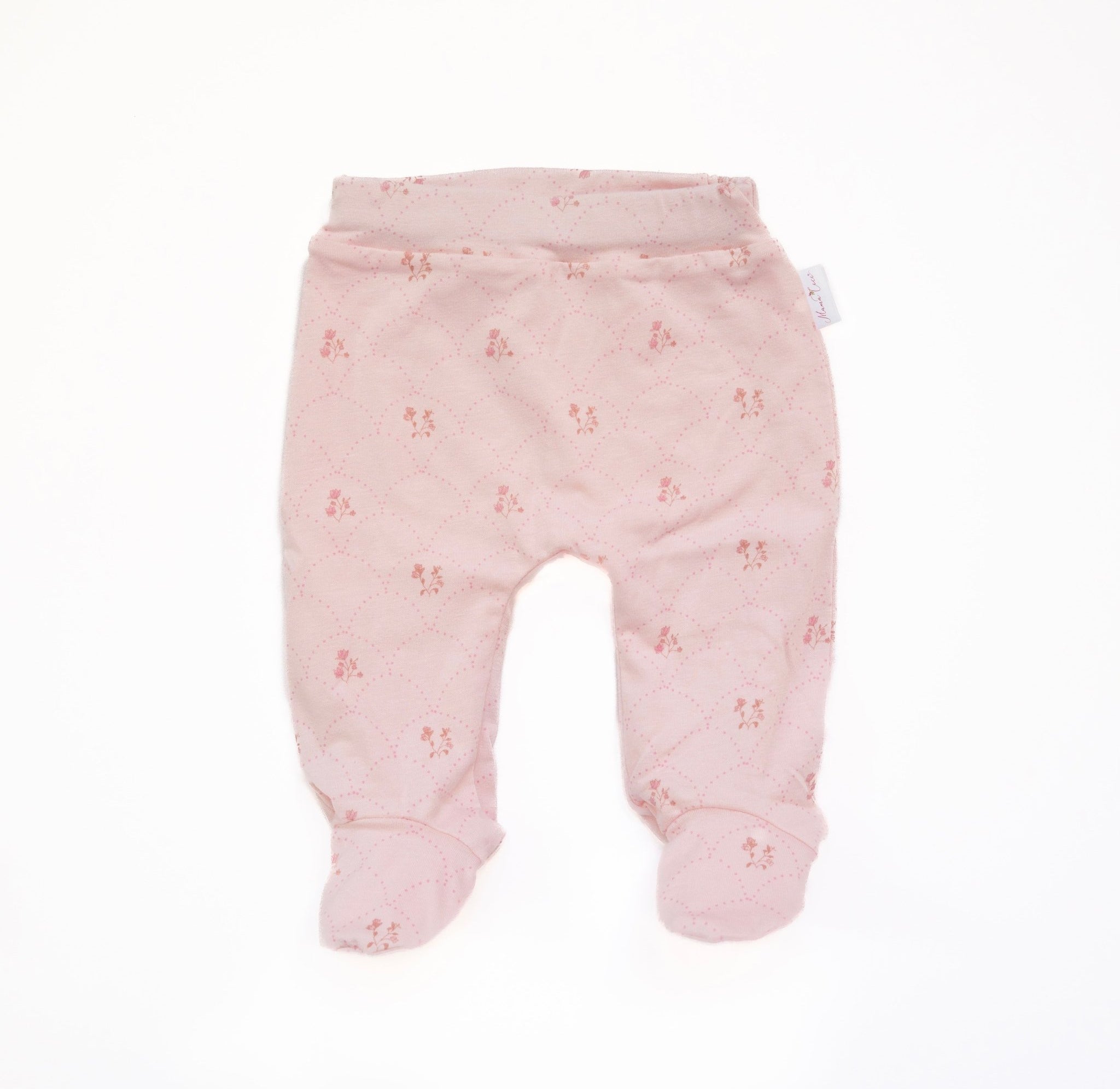 Bamboo cotton reversible baby footie pants in our Dainty Dots design.