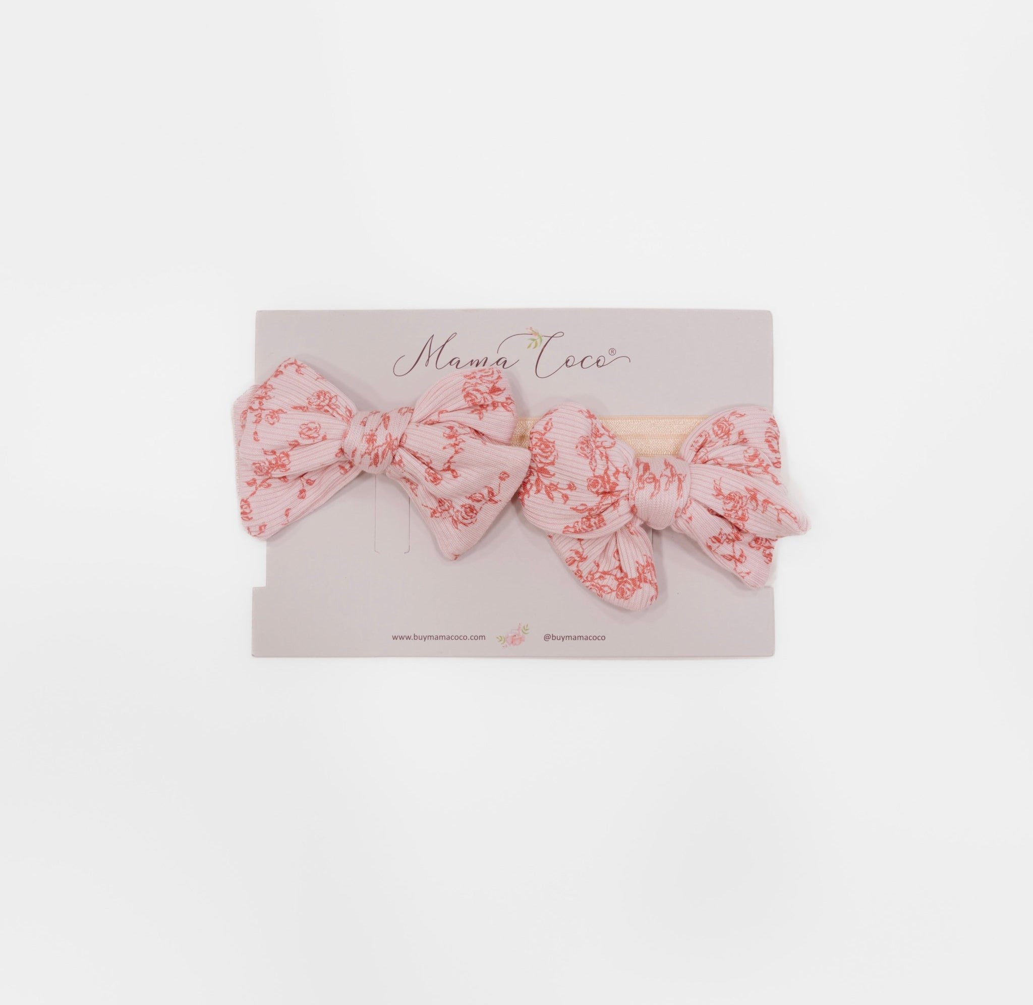 Headband & bow set in bitty pink blooms design.
