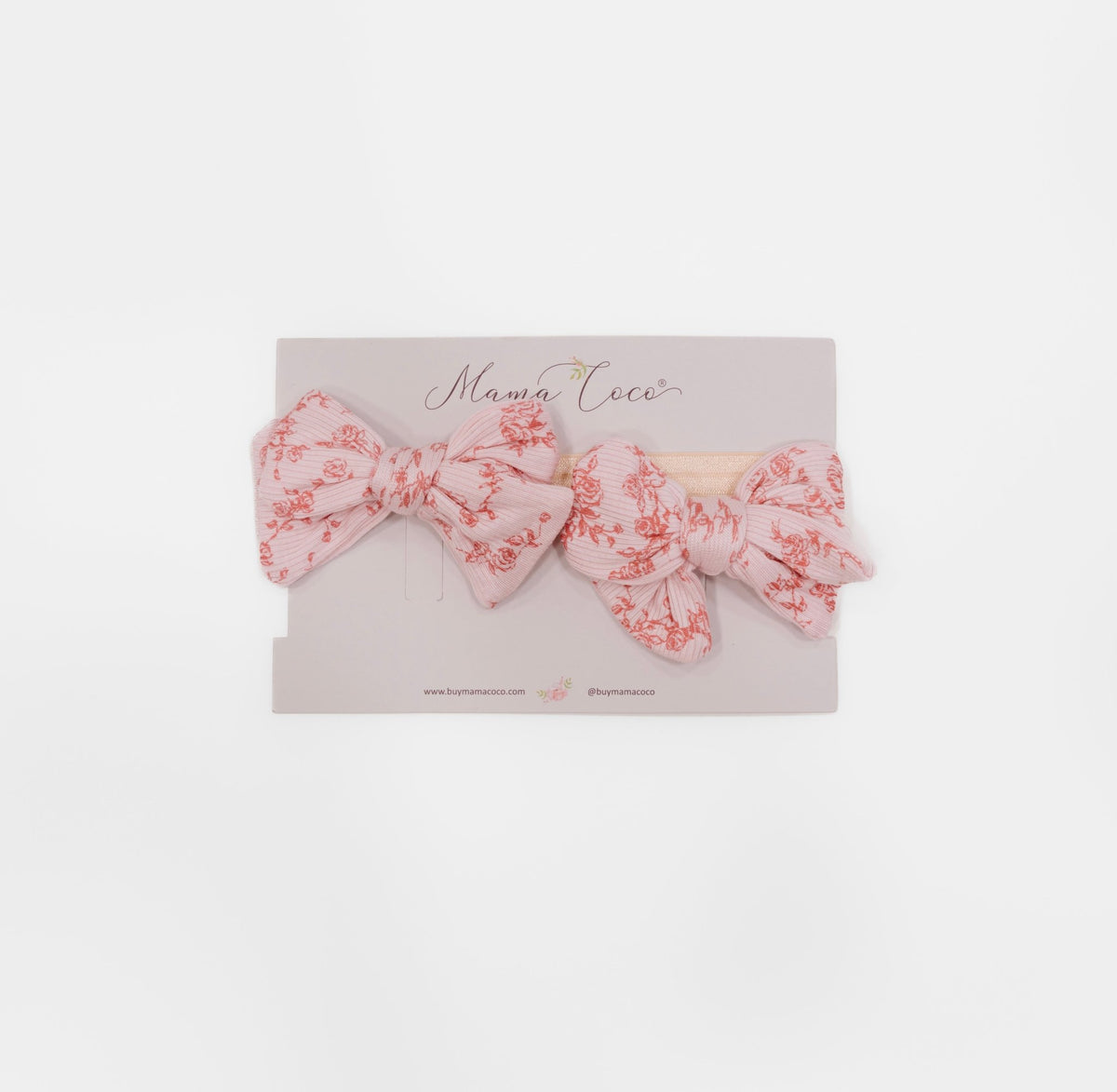 Headband & bow set in bitty pink blooms design.