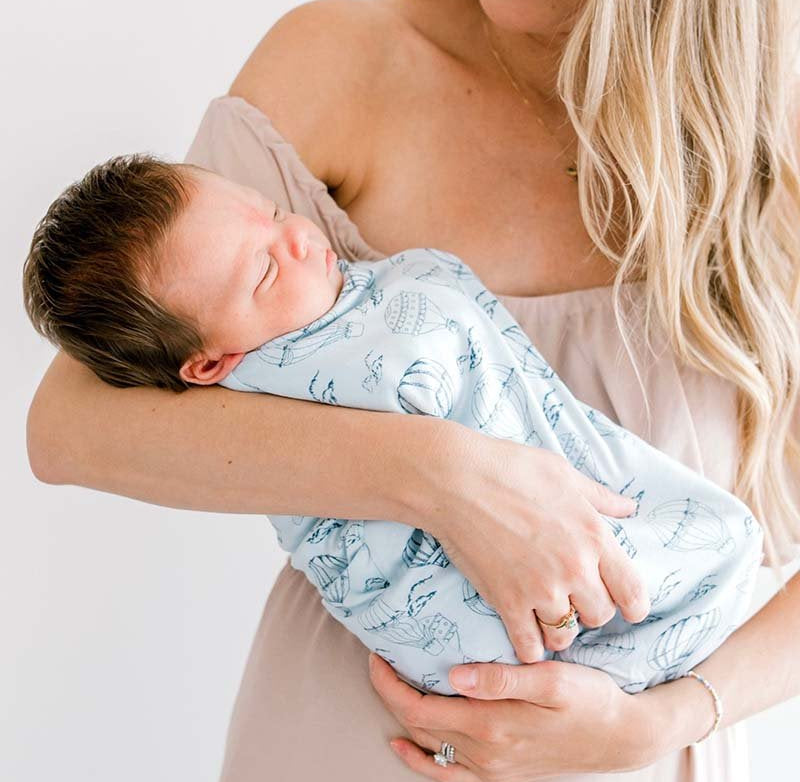Bon Voyage design baby cocoon swaddle.