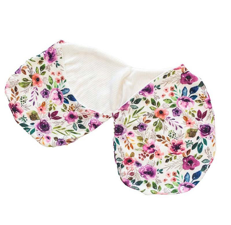 Premium baby cocoon swaddle crafted from Ivory Wildflowers Silky Modal fabric.