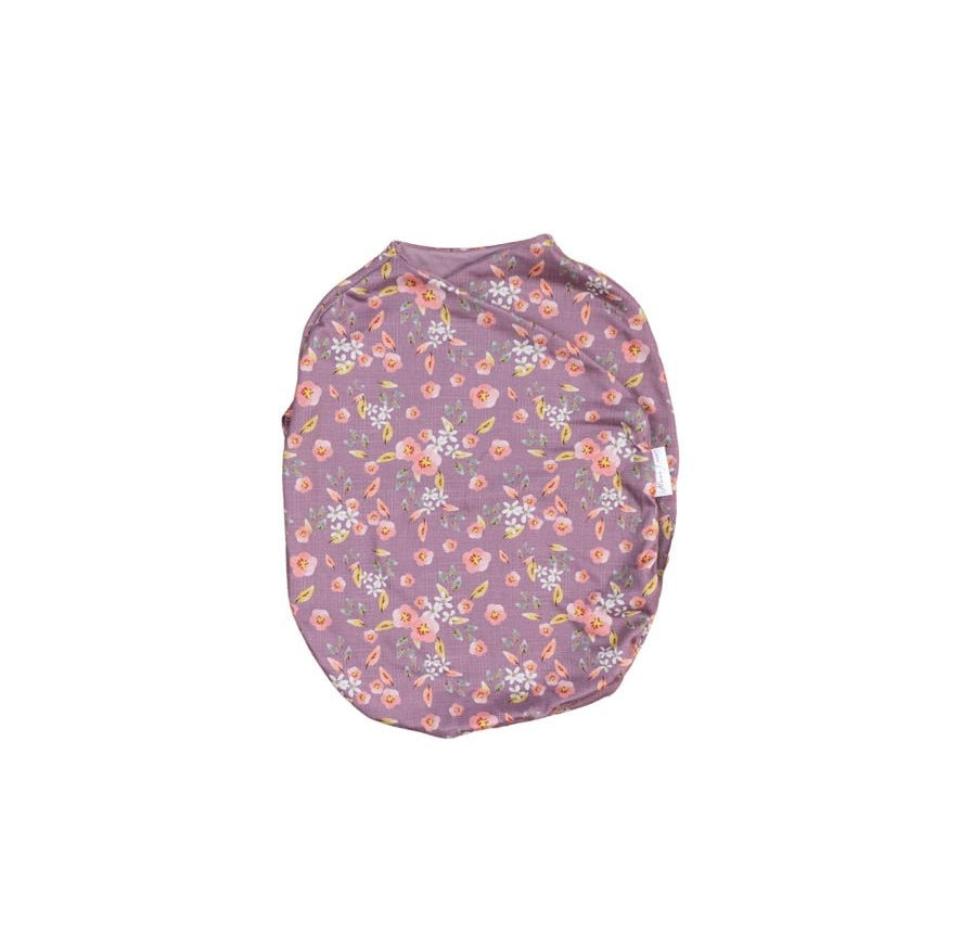 Premium baby cocoon swaddle crafted from Peachy Lilac design Silky Modal fabric.