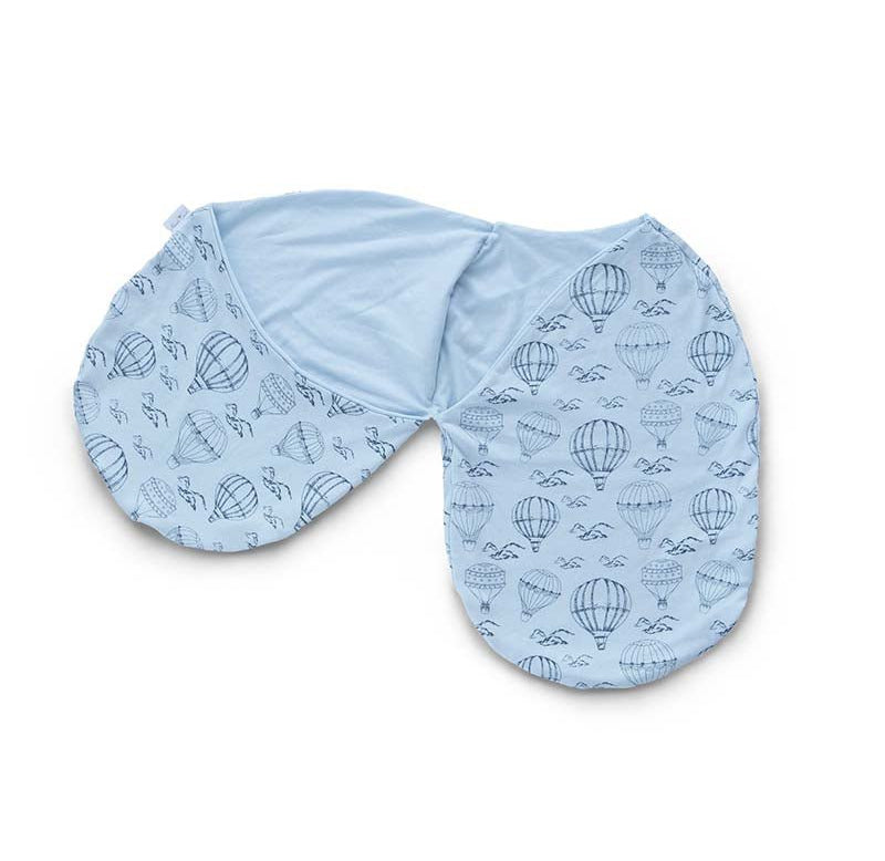 Baby cocoon swaddle blanket crafted from soft bamboo and organic cotton, featuring a Bon Voyage design.