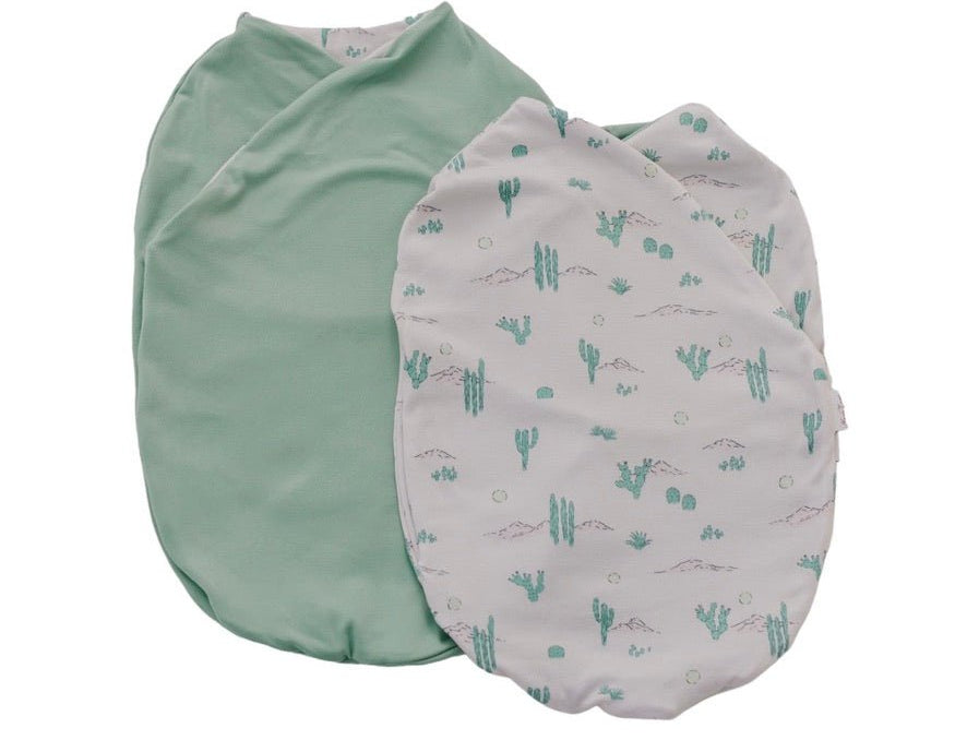Desert sunsets design cocoon baby swaddle in classic brushed fabric.