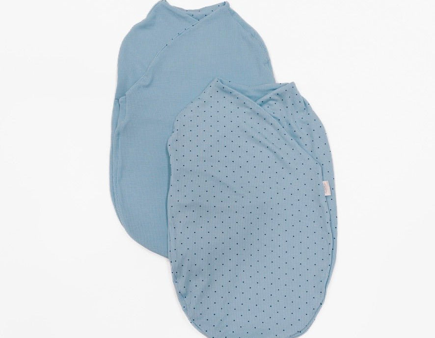 Dotted blues design cocoon swaddle.