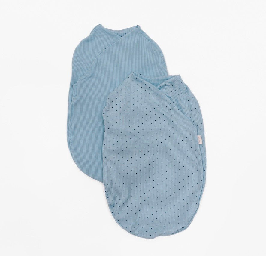 Dotted blues design cocoon swaddle.