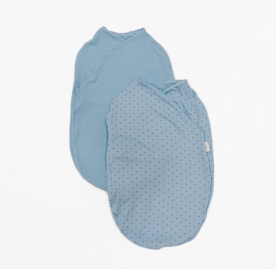 Dotted blues design cocoon swaddle.