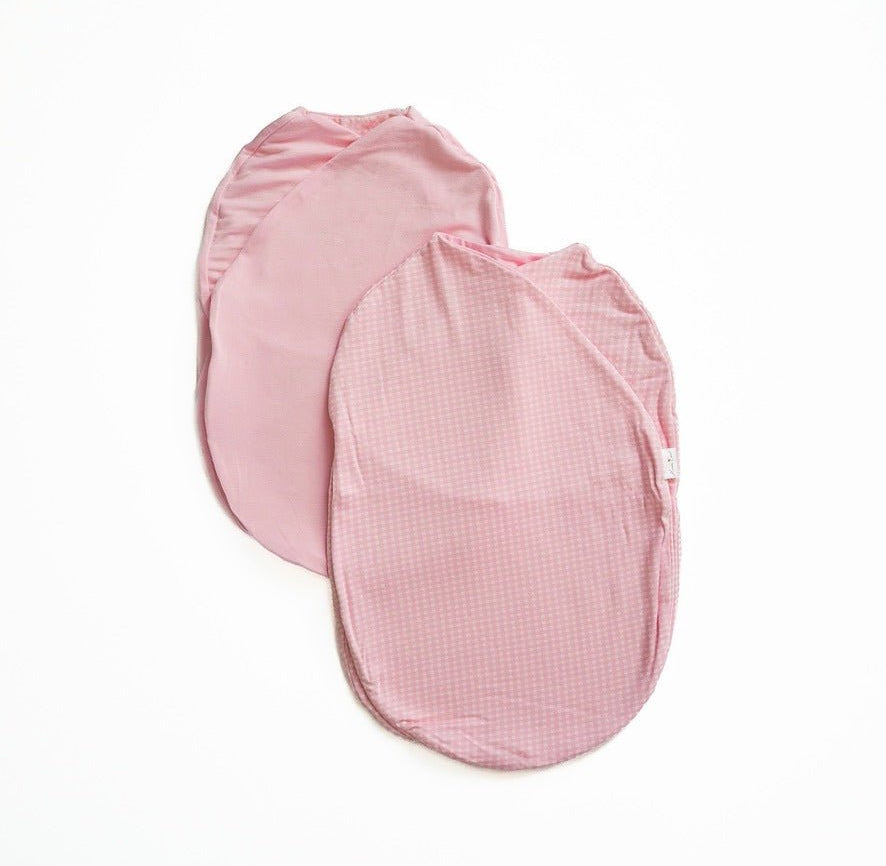 Baby pink gingham design cocoon swaddle.