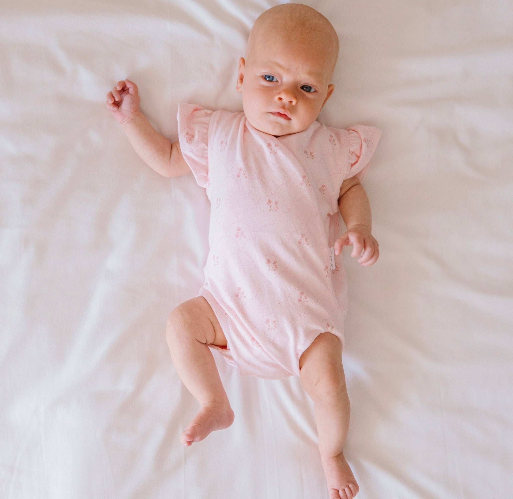 Dainty dots flutter sleeve onesie outfit bundle made from bamboo cotton.