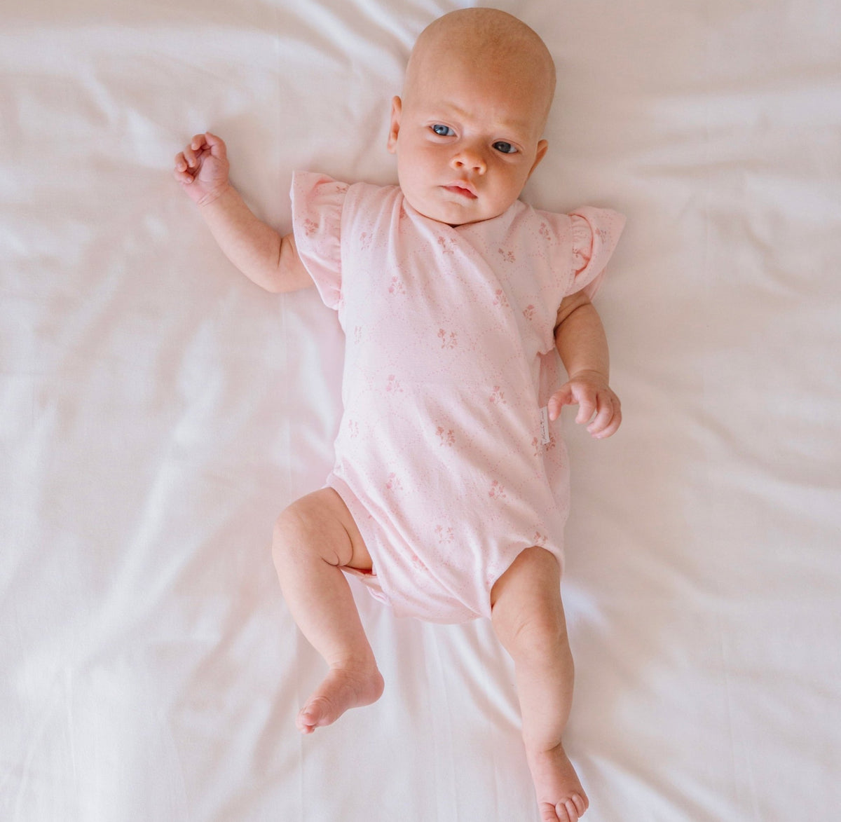 Dainty dots flutter sleeve onesie outfit bundle made from bamboo cotton.