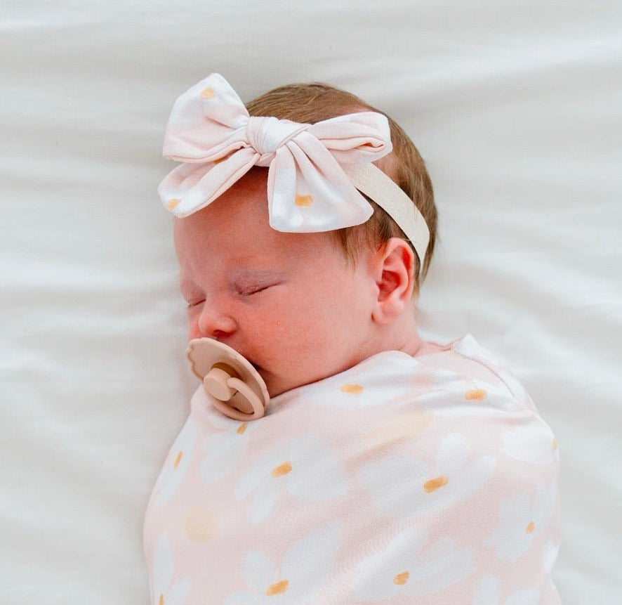 Reversible flutter sleeve baby onesie outfit bundle in sweet lily design.