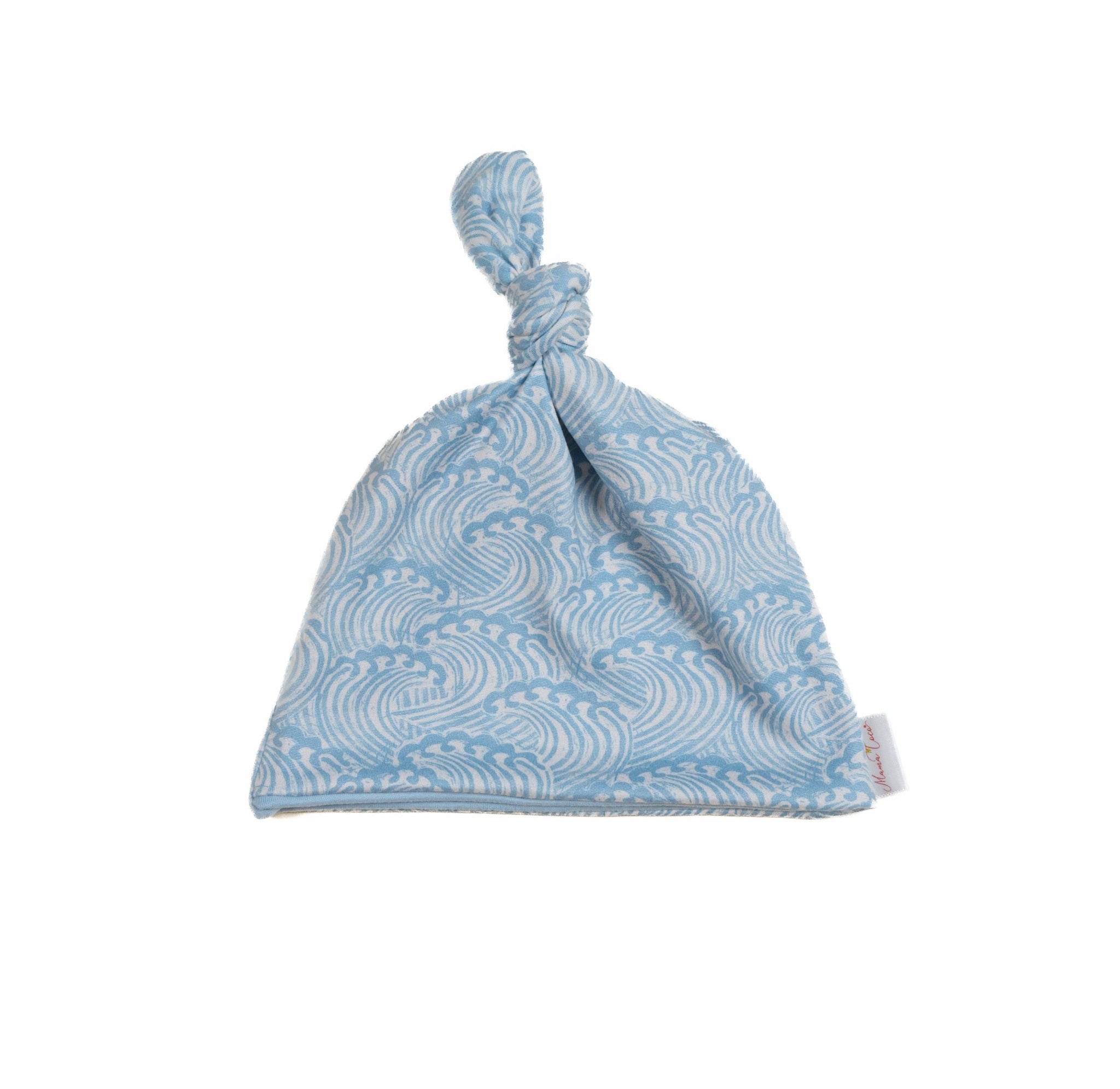 Everyday reversible baby beanie in Blue Swells designed with smooth classic brushed fabric.