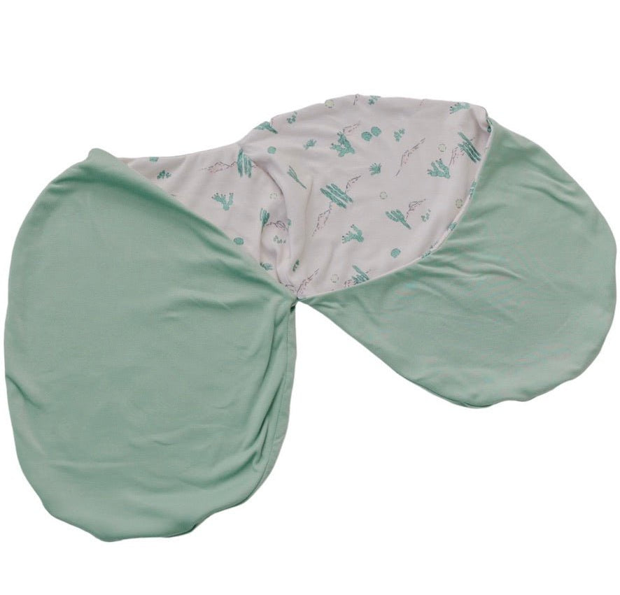 Reversible premium baby cocoon swaddle crafted from Desert Sunsets print Silky Modal fabric.