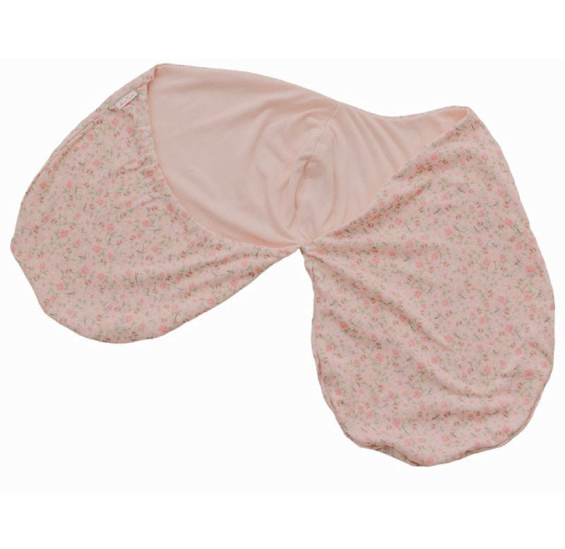 Silky Modal newborn baby cocoon swaddle with sweet Dusty Roses pattern.