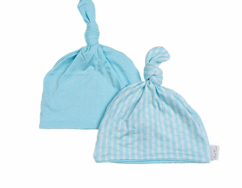 Reversible beanie in lil surfer design from our long-sleeve onesie outfit bundle.