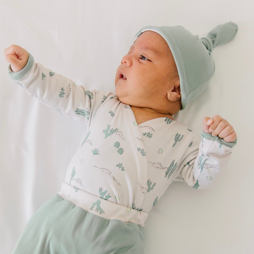 Reversible onesie outfit bundle in desert sunsets design.