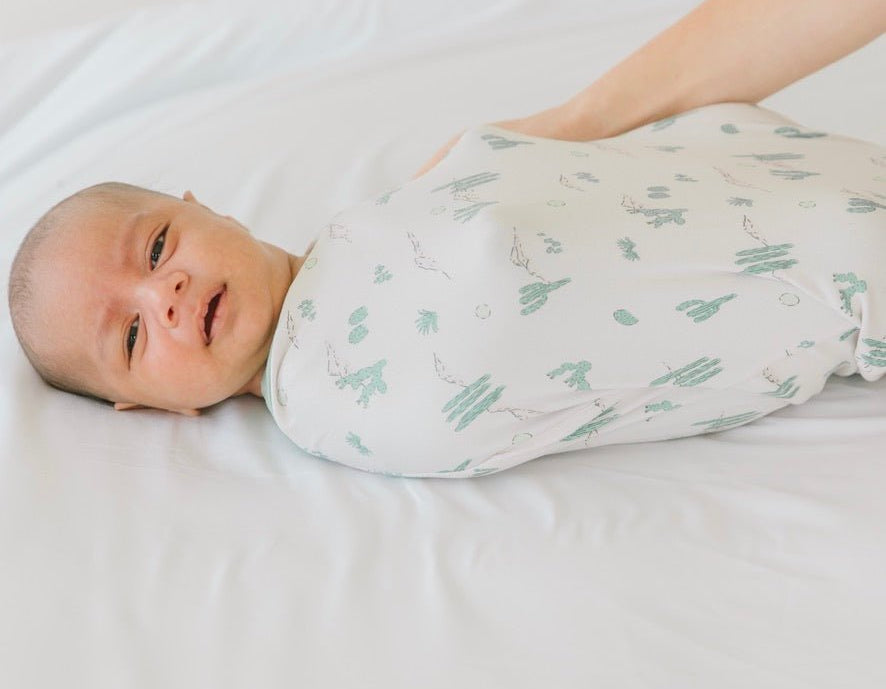 Classic brushed long sleeve newborn essentials bundle in desert sunsets design.