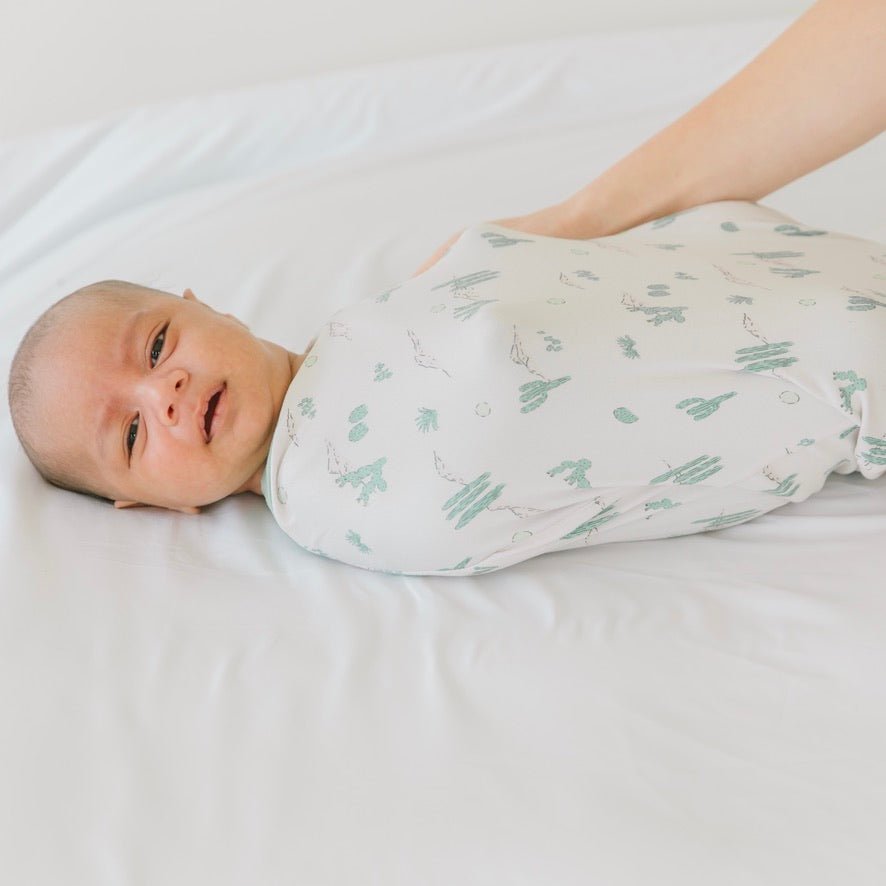 Classic brushed long sleeve newborn essentials bundle in desert sunsets design.
