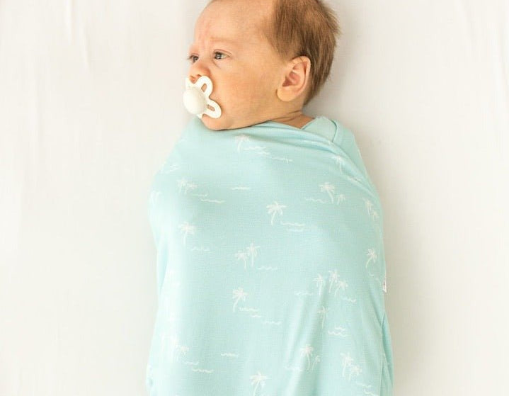 Classic brushed long sleeve newborn essentials bundle in honeydew palms design.