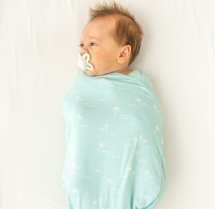 Classic brushed long sleeve newborn essentials bundle in honeydew palms design.